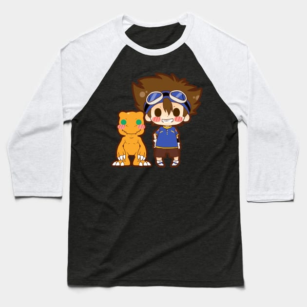 Tai & Agumon Baseball T-Shirt by Potaaties